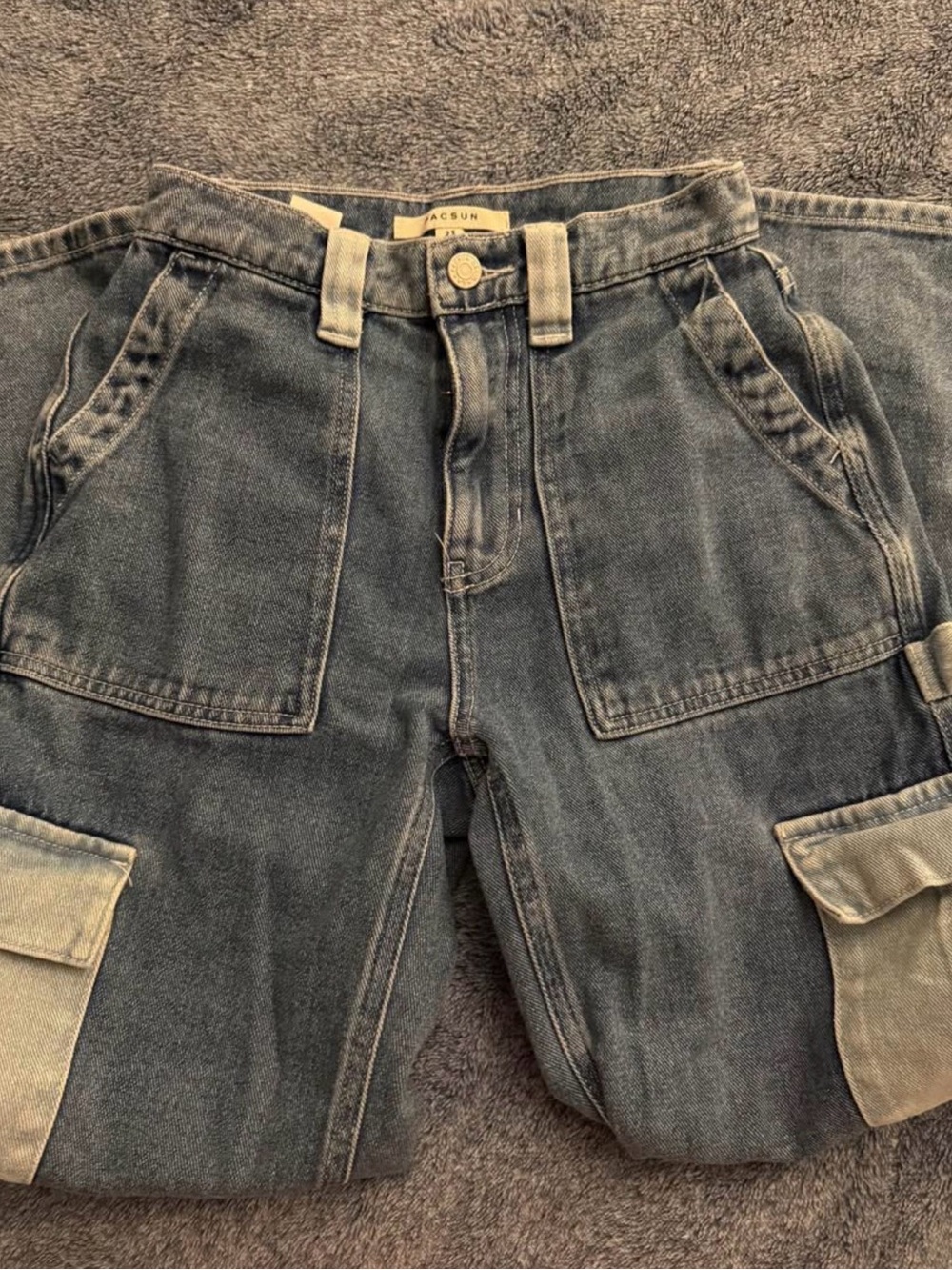 PacSun Women’s 2 Toned Blue Carpenter Cargo Jeans